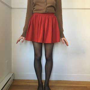 Red skater skirt with pockets